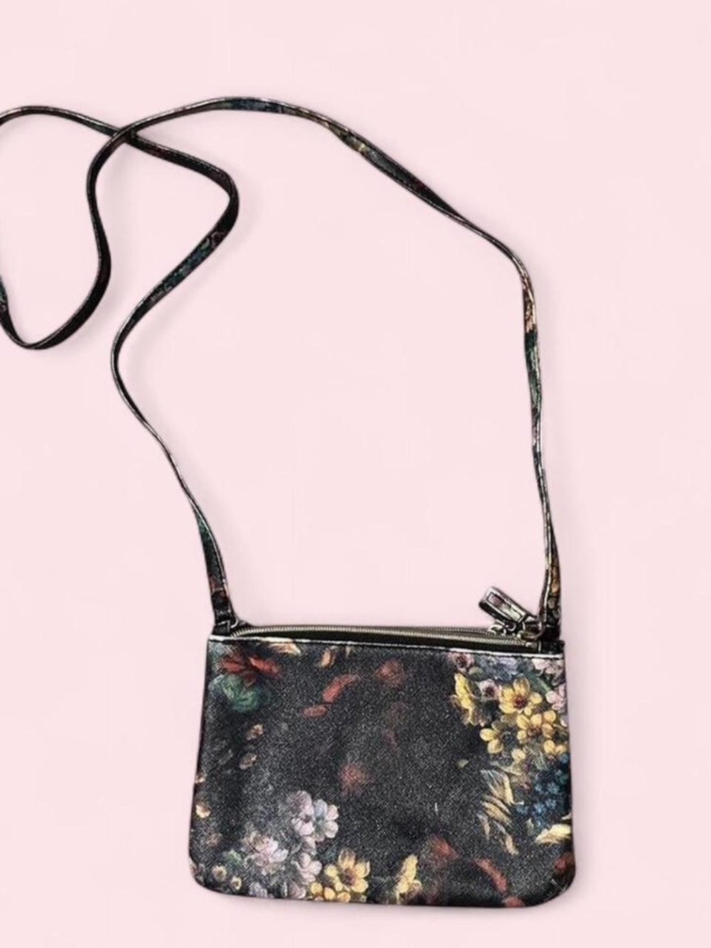 Floral Black Crossbody Bag